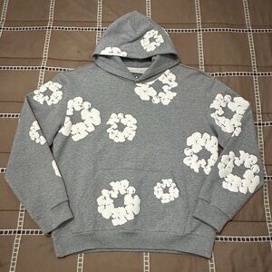 NEW Denim Tears Hoodie Cotton Wreath Sweatshirt Gray Large